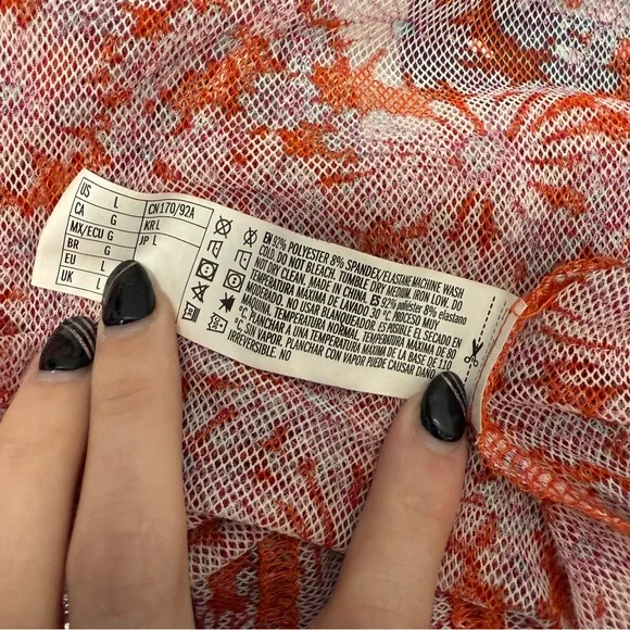 Forever 21 Women’s Orange Floral Sheer Mesh Maxi Sleeveless Dress Size Large - Picture 6 of 6